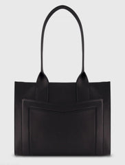 Black Large Leather Tote Bag With Gold Hardware